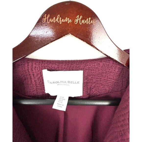 Carolina Belle Montreal Open Front Jacket Cardigan Maroon Sz M 1124H - Picture 10 of 12